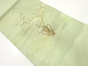 リサイクル　花瓶に菊楓模様織出し名古屋帯